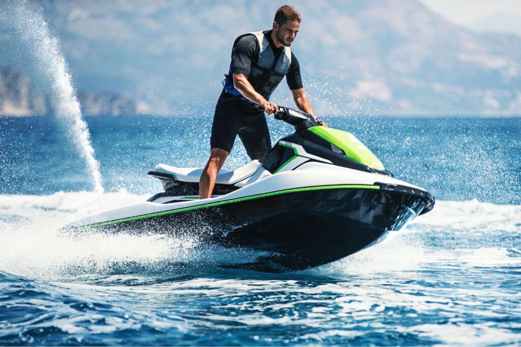 Man riding a personal water craft